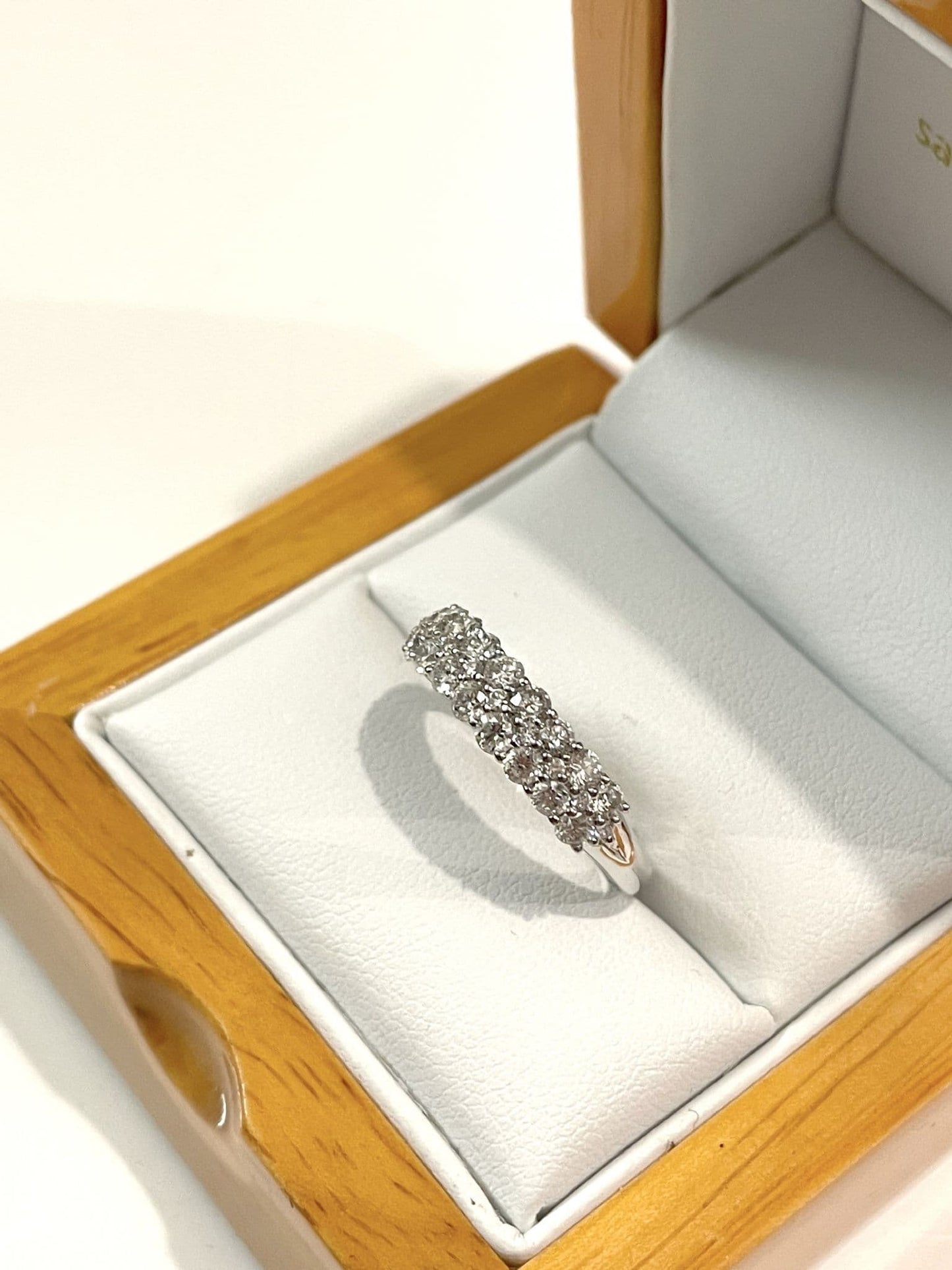 1.08 Carat diamond eternity ring white gold three row