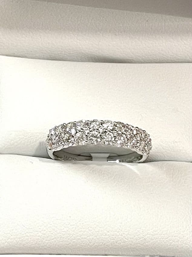 1.08 Carat diamond eternity ring white gold three row