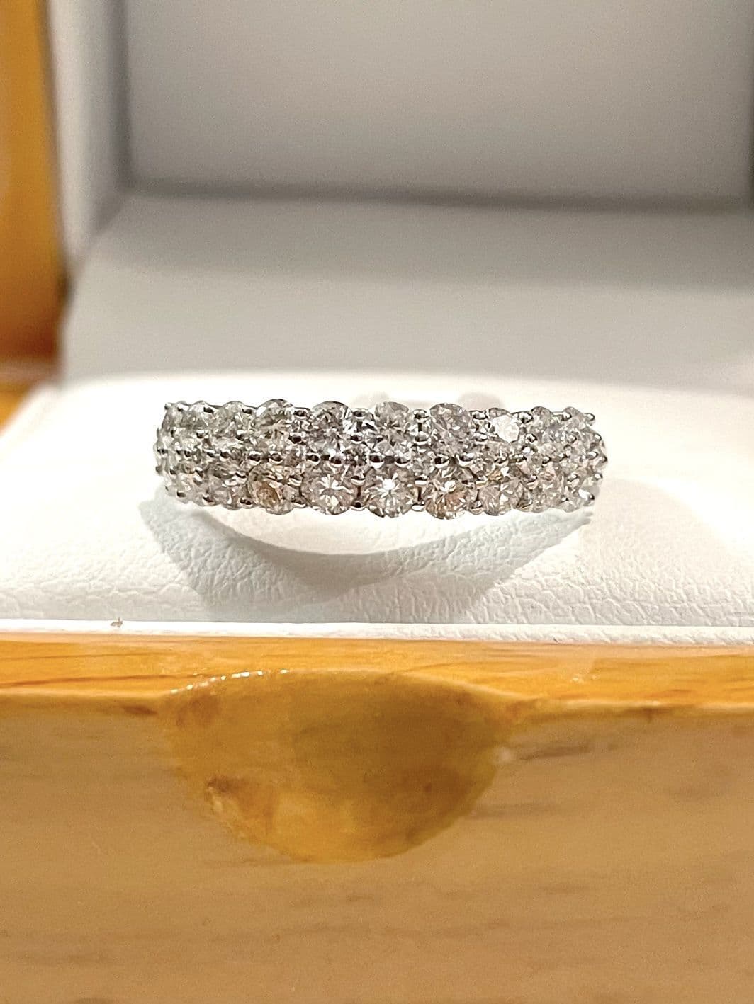 1.08 Carat diamond eternity ring white gold three row