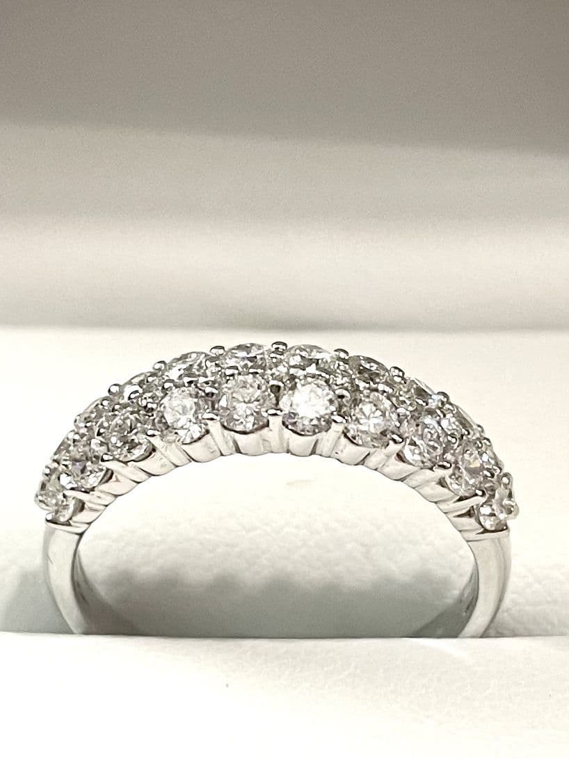 1.08 Carat diamond eternity ring white gold three row