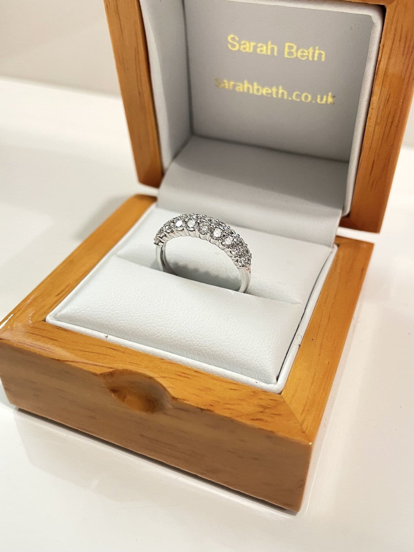 1.08 Carat diamond eternity ring white gold three row