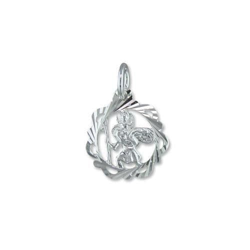 13 mm Sterling silver fancy Saint Christopher including chain