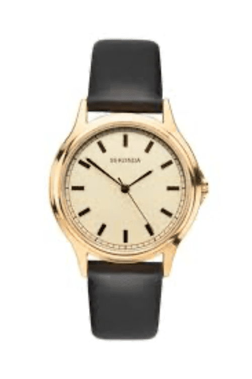 1529 Sekonda Round Watch Men's Champagne Dial With Black Baton Markings