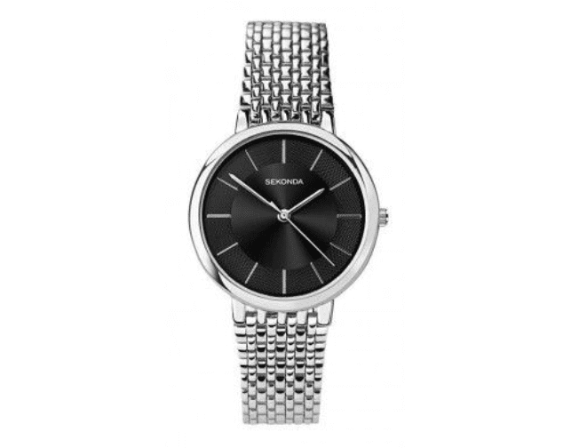 1619 Sekonda Men's Round Black Face Dial Bracelet Watch