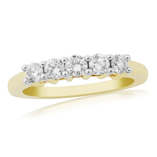 18 Carat yellow gold half carat diamond eternity ring