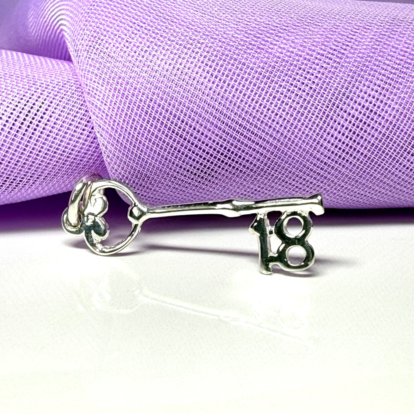 18th Birthday Key Sterling Silver Charm