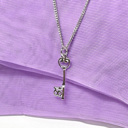 18th Birthday key necklace sterling silver pendant or charm