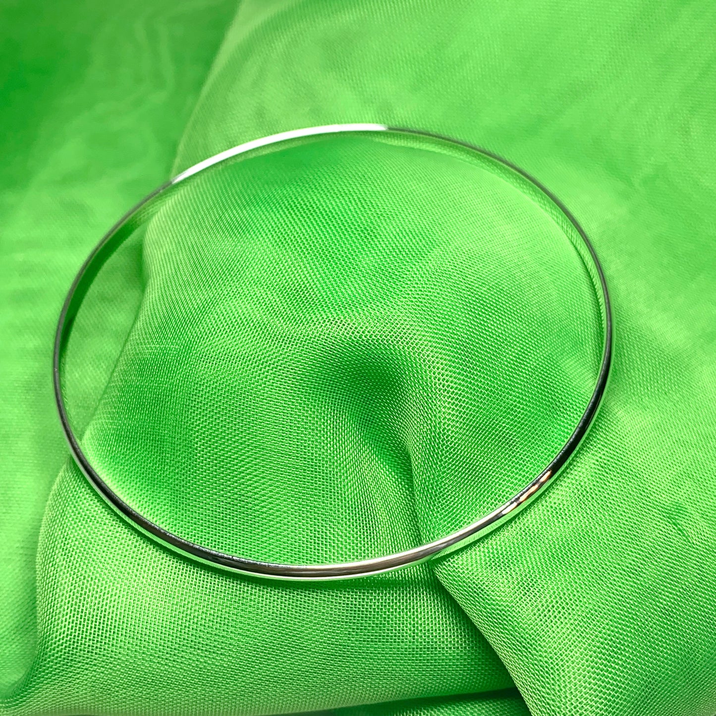 3.4 mm Rounded Plain Sterling Silver Polished Slave Bangle