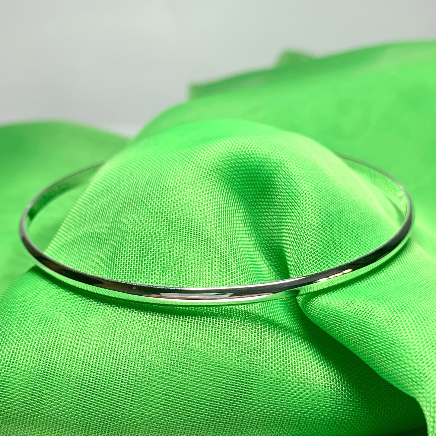 3.4 mm Rounded Plain Sterling Silver Polished Slave Bangle