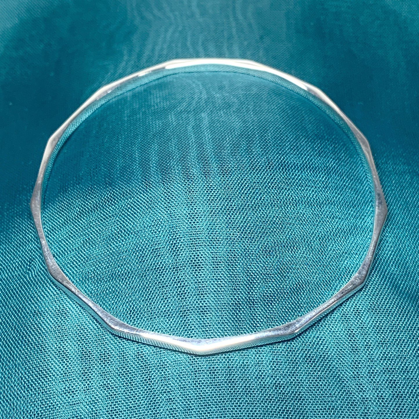 3.5 mm Round Faceted Plain Sterling Silver Polished Slave Bangle