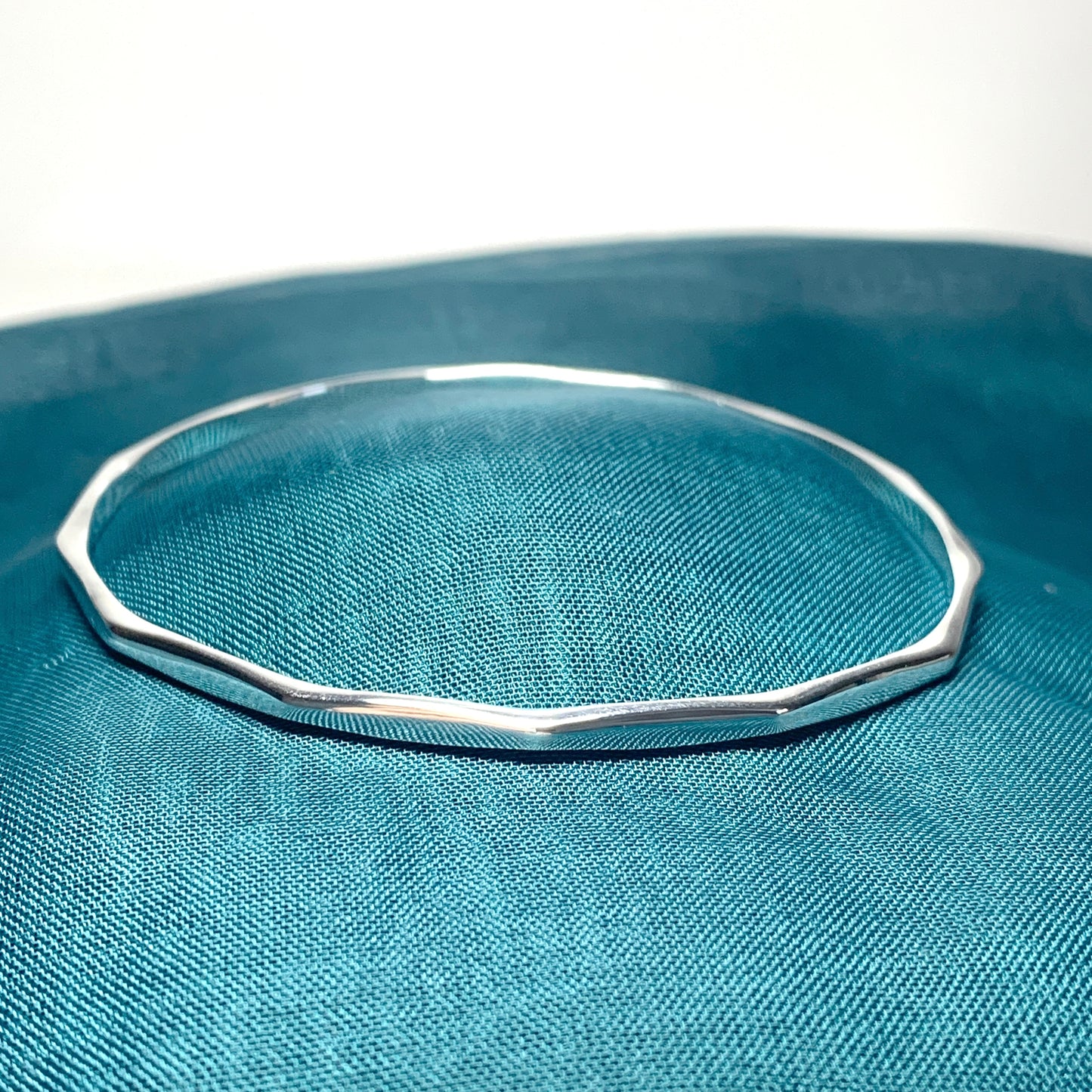 3.5 mm Round Faceted Plain Sterling Silver Polished Slave Bangle