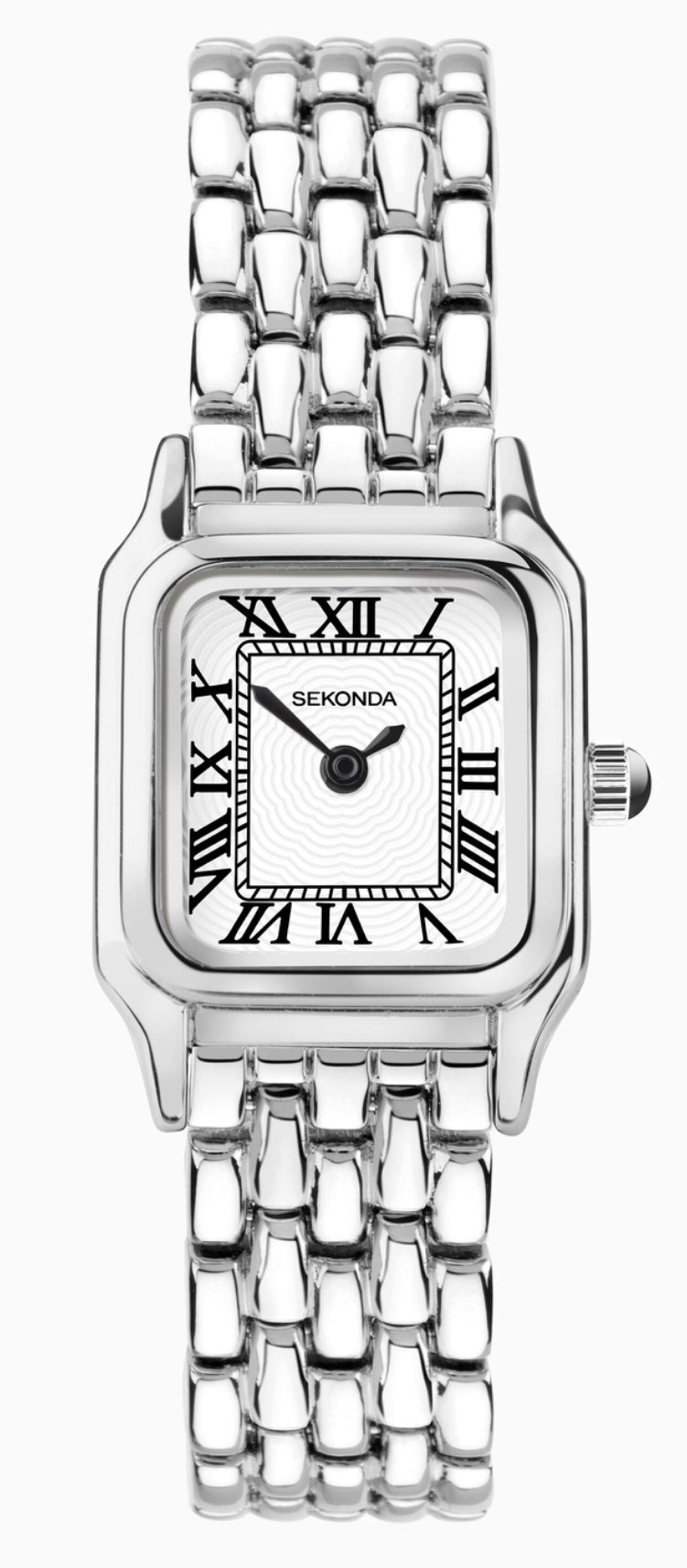 40143 Sekonda watch ladies two tone silver plated bracelet clear Roman dial