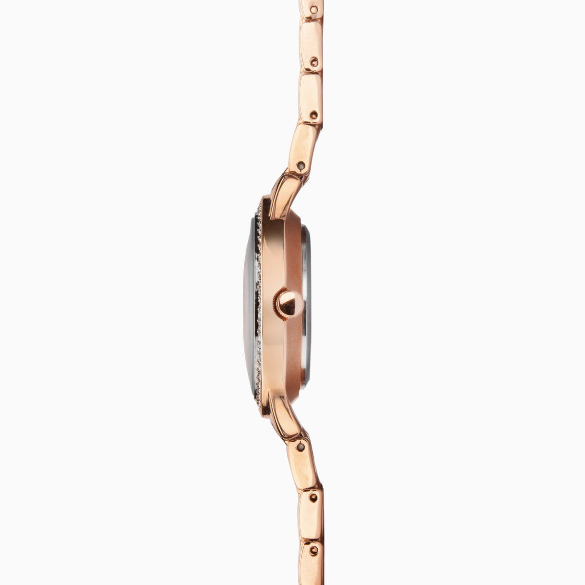 40530 Sekonda Watch Amelia Ladies Rose Gold Plated Bracelet Black Dial Crystal Set