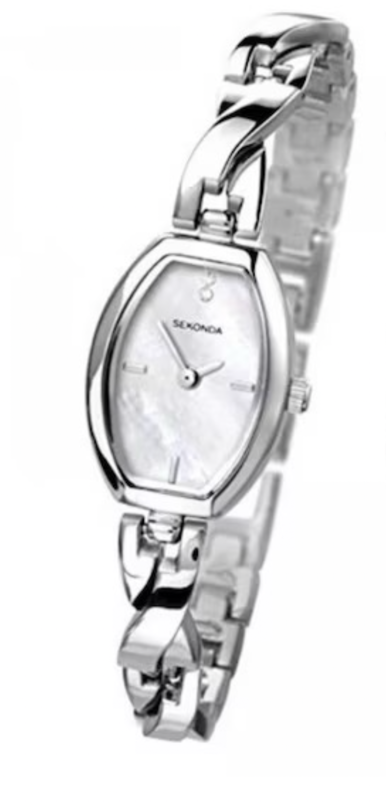 4375 Sekonda Round Mother Of Pearl Crystal Set Ladies Stainless Steel Bracelet Watch
