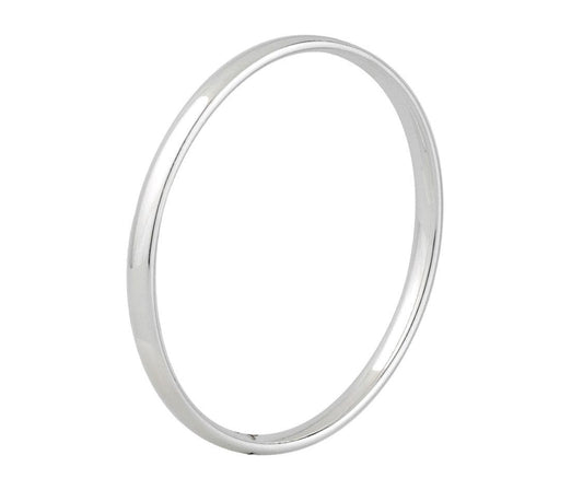 5.5 mm rounded plain sterling silver polished bangle