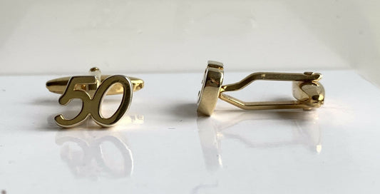 50th gold plated cufflinks 50