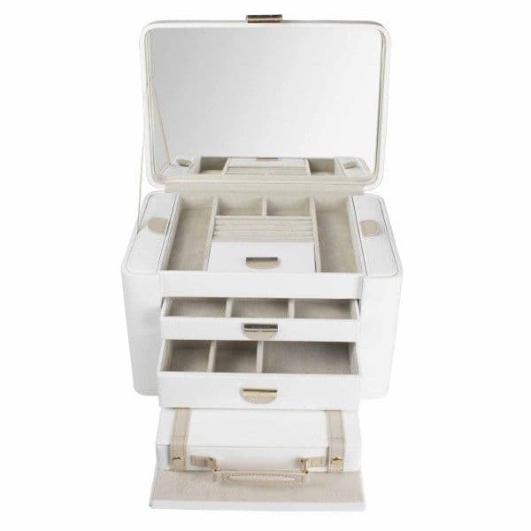 Extra large cream Dulwich 71021 Designs jewellery box real leather