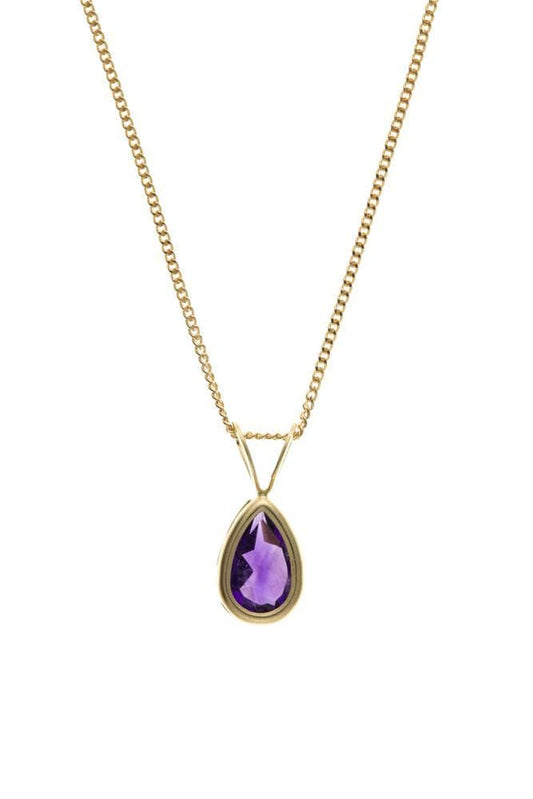 9 Carat Yellow Gold Amethyst necklace with Chain