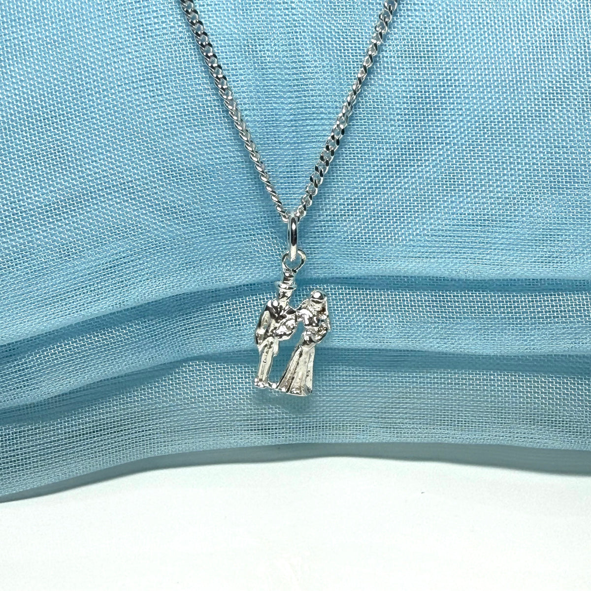 Bride And Groom Necklace Sterling Silver Pendant