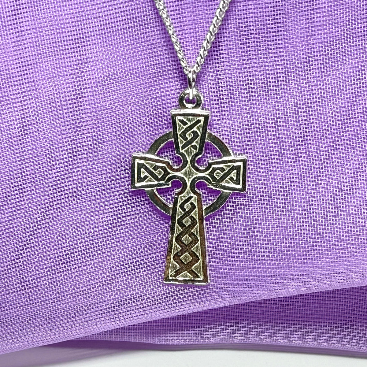 Celtic Cross Sterling Silver With Chain
