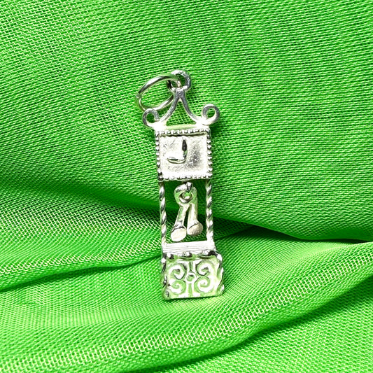 Grandfather Clock Solid Sterling Silver Charm