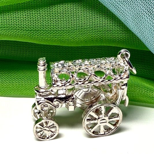 Traction Engine Charm Sterling Silver