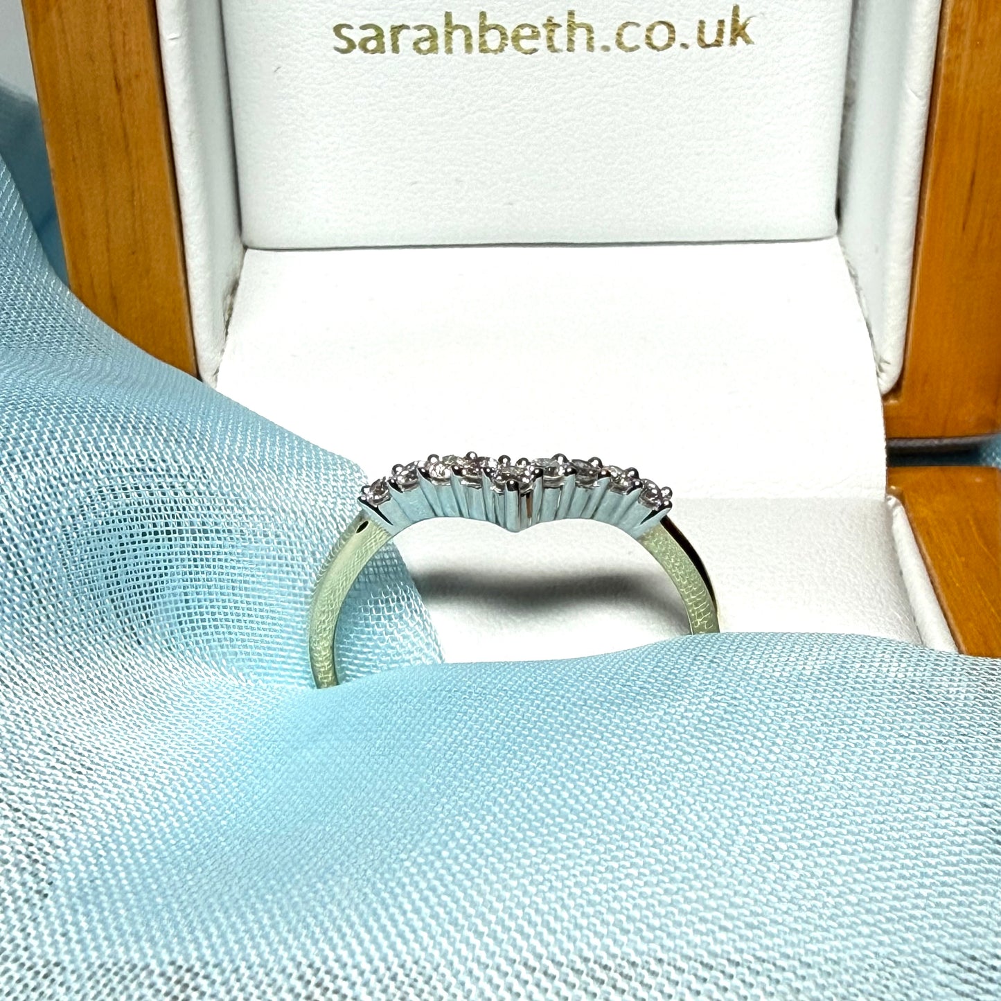 Yellow Gold Real Diamond Wishbone Shape Ring