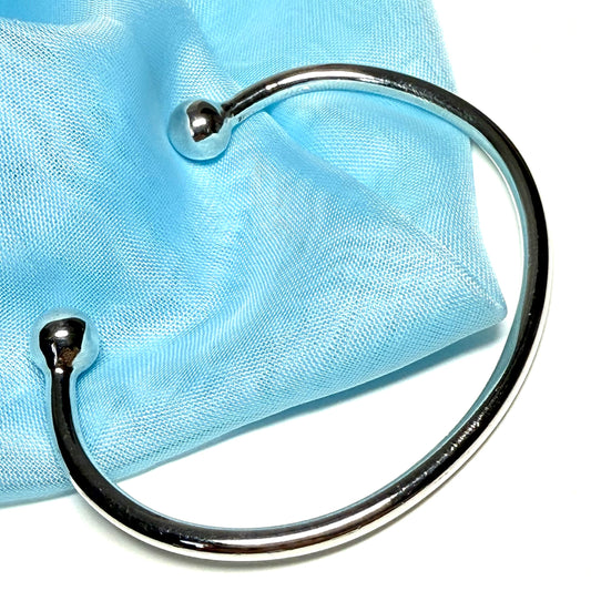 Sterling silver ladies solid torque bangle