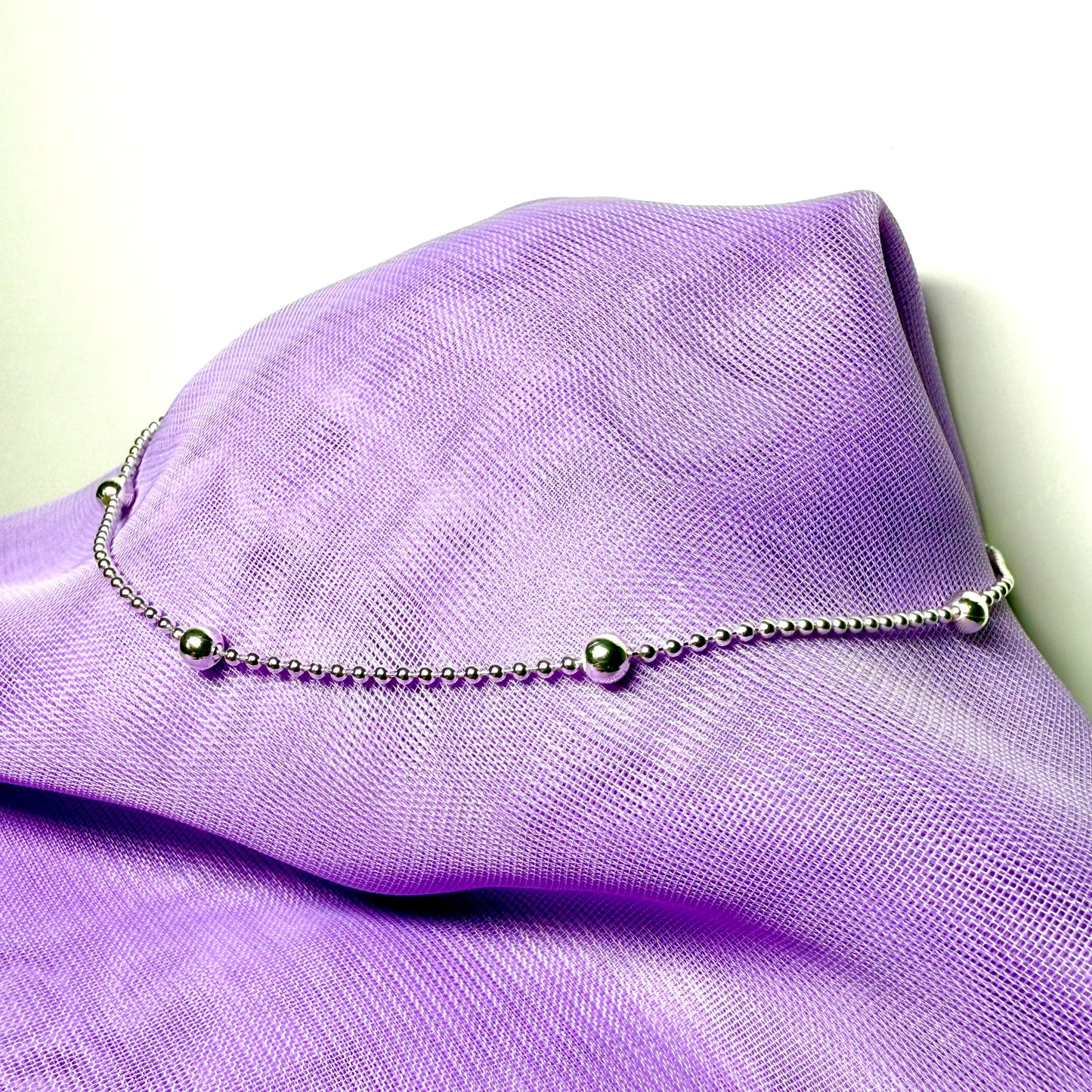 Anklet sterling silver ball and chain ladies ankle chain