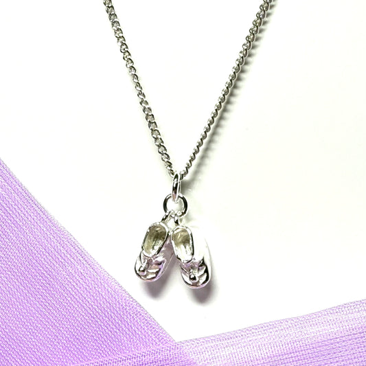 Baby boots sterling silver necklace