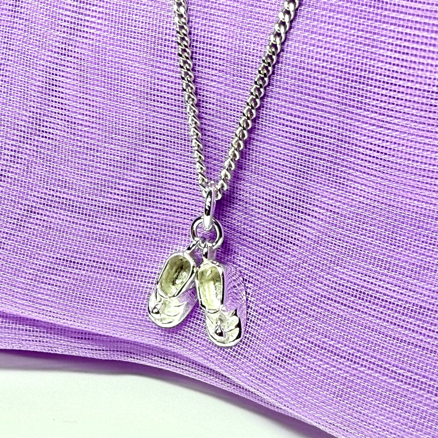 Baby boots sterling silver necklace