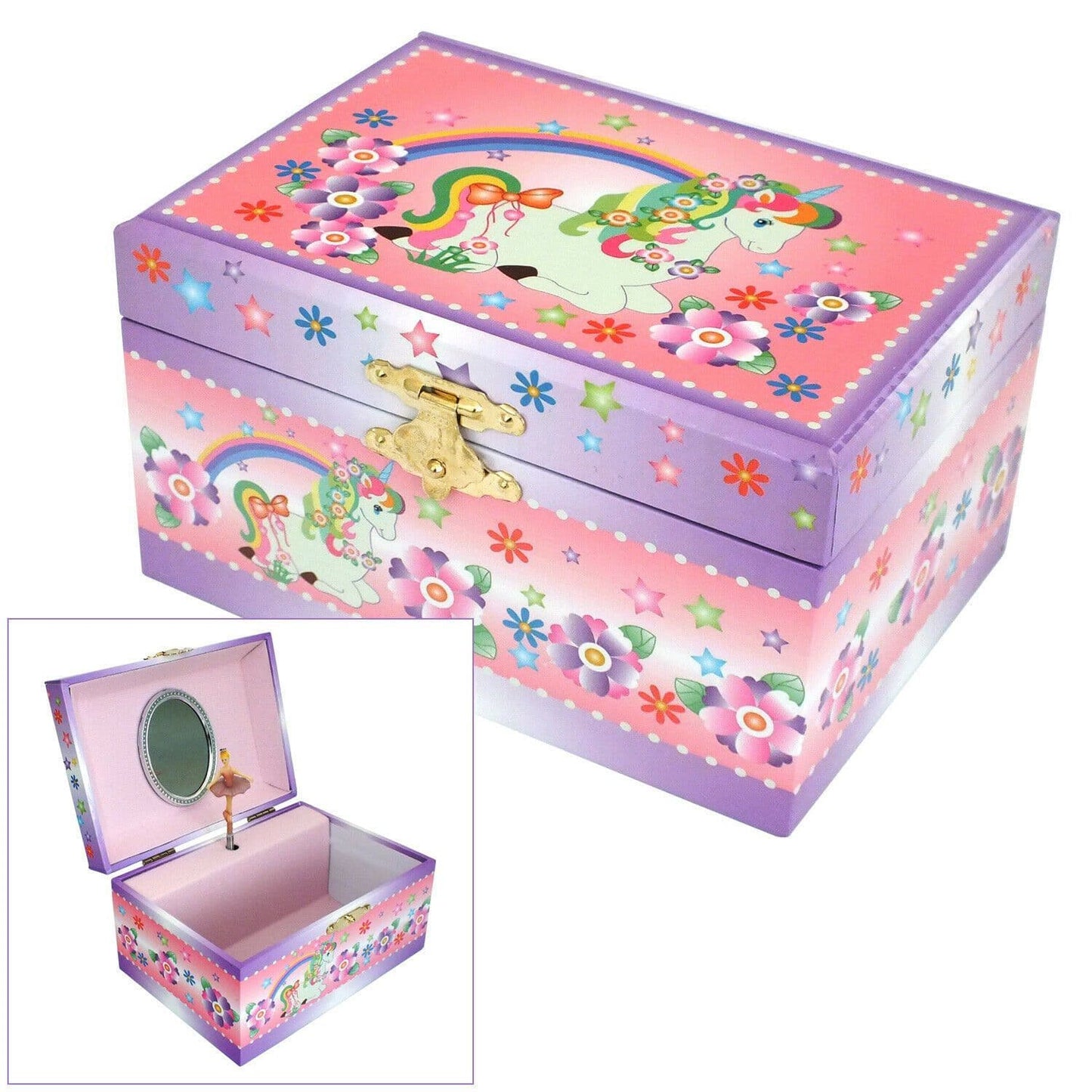 Ballerina Unicorn Musical Jewellery Box Pink