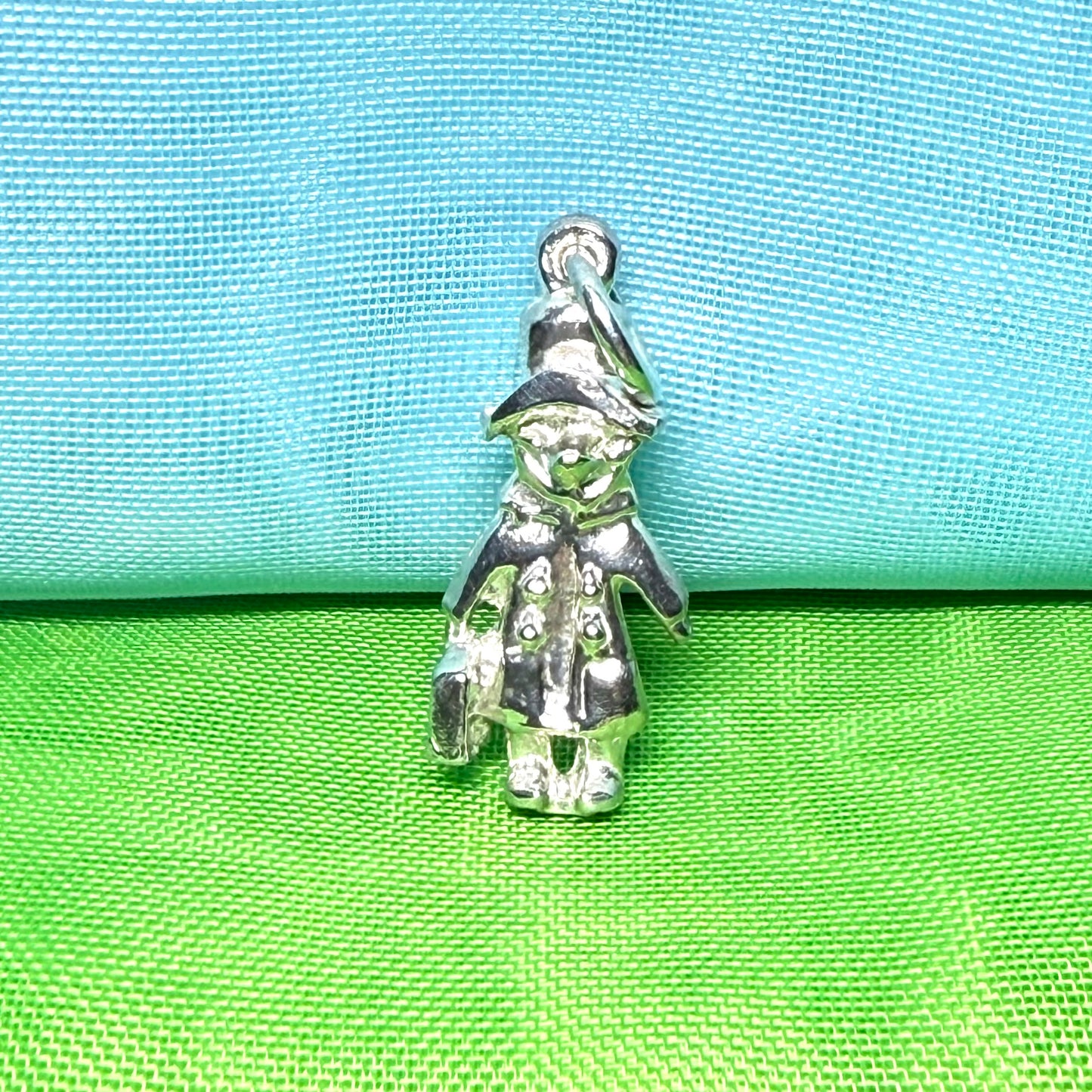 Bear With Suitcase Sterling Silver Charm