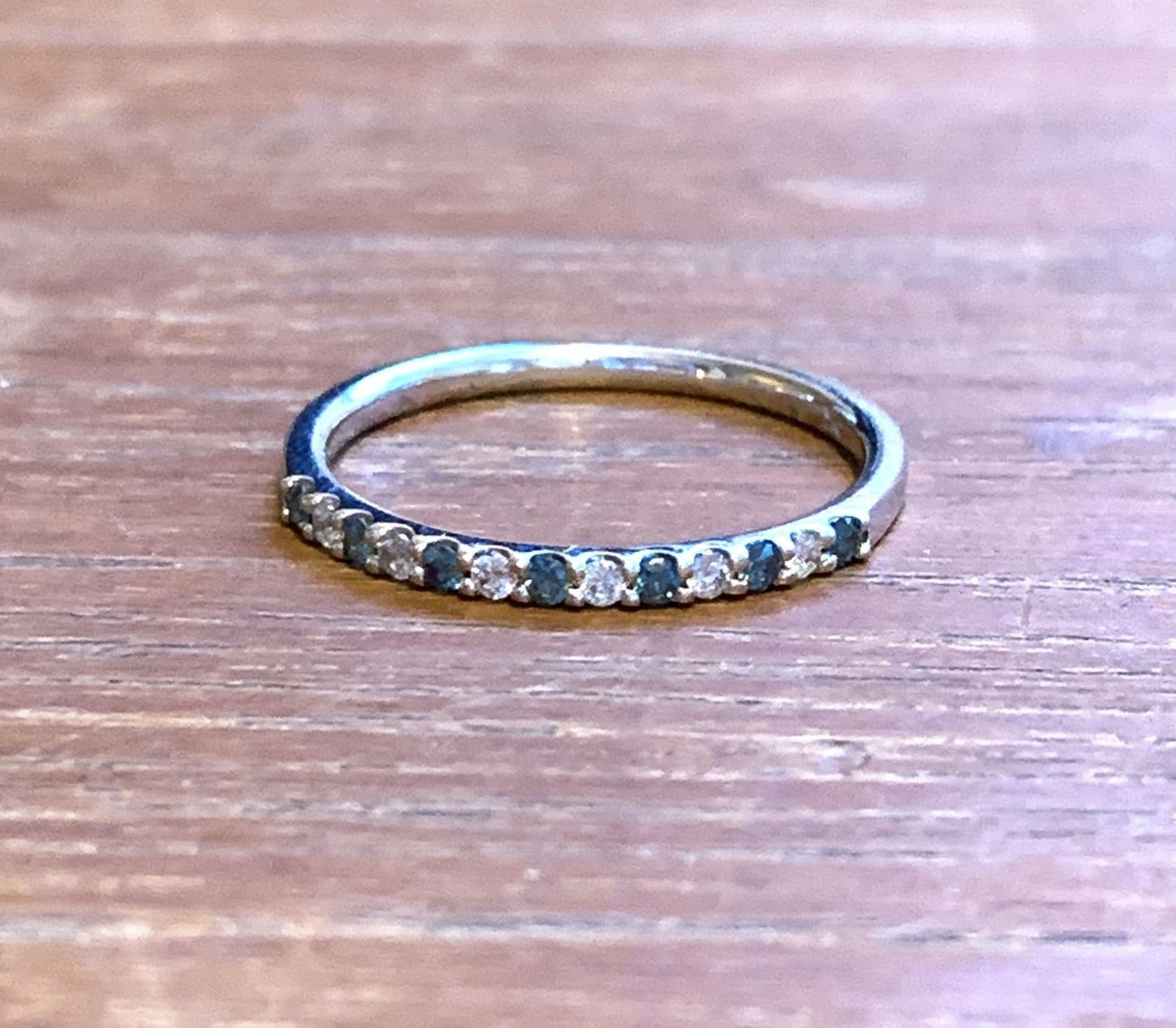 Blue diamond eternity ring white wold