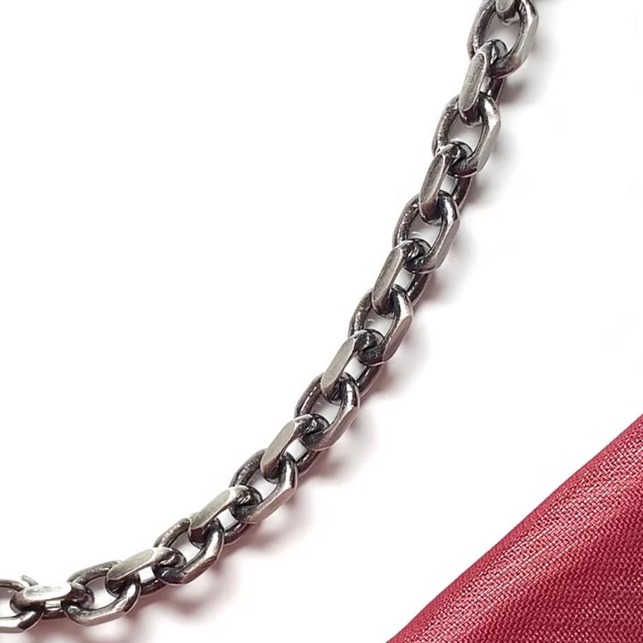 Bracelet mens heavy solid sterling silver oxidised anchor