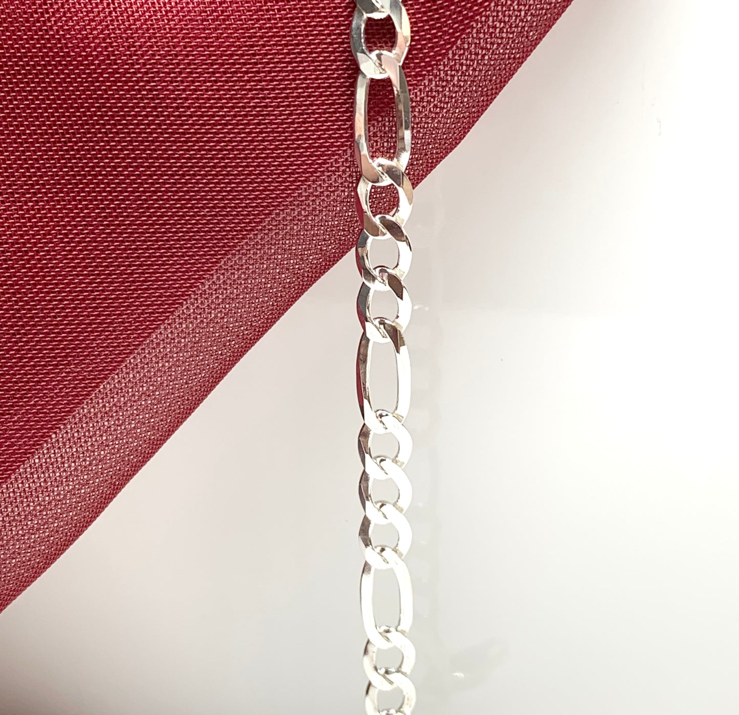 Bracelet ladies figaro link design solid sterling silver