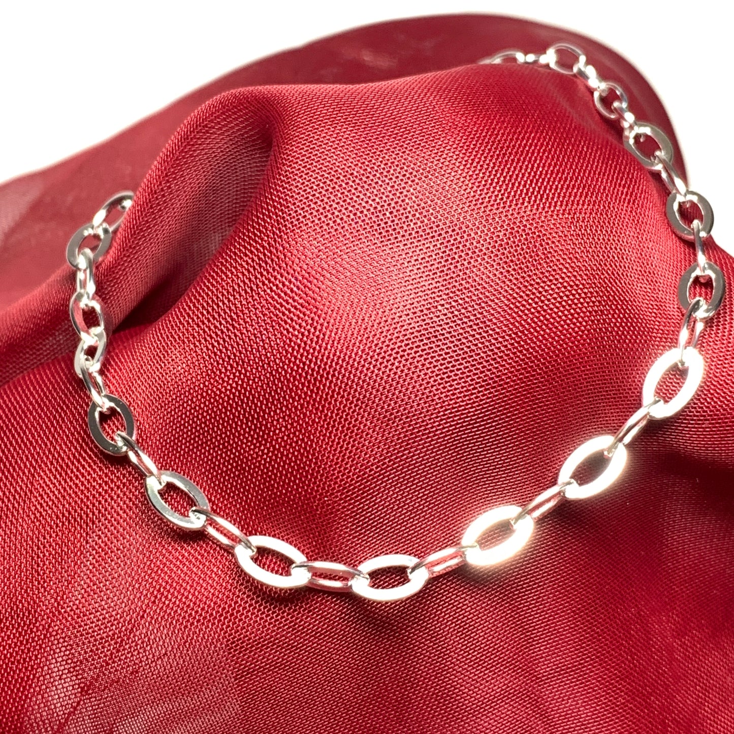 Ladies bracelet solid oval link sterling silver