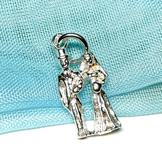 Bride And Groom Charm Sterling Silver