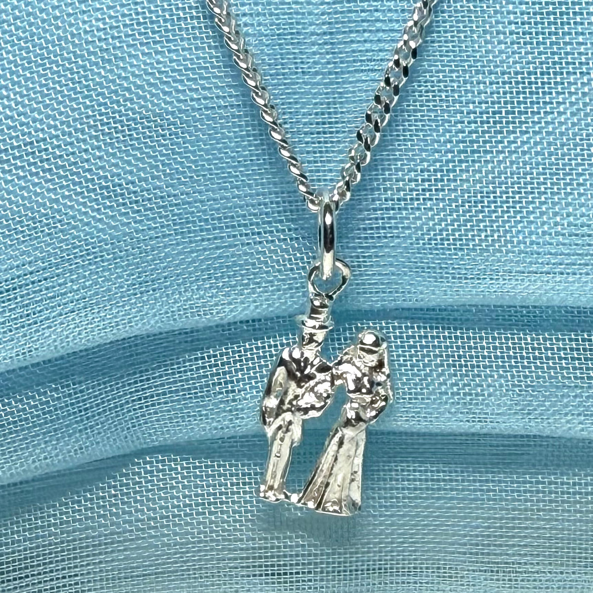 Bride And Groom Necklace Sterling Silver Pendant