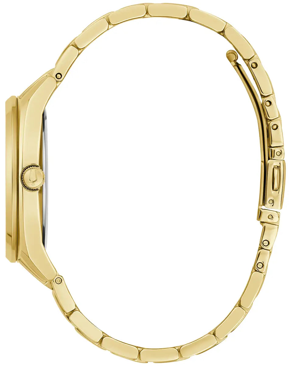 Bulova Watch Gold Plated Bracelet Surveyor Side view