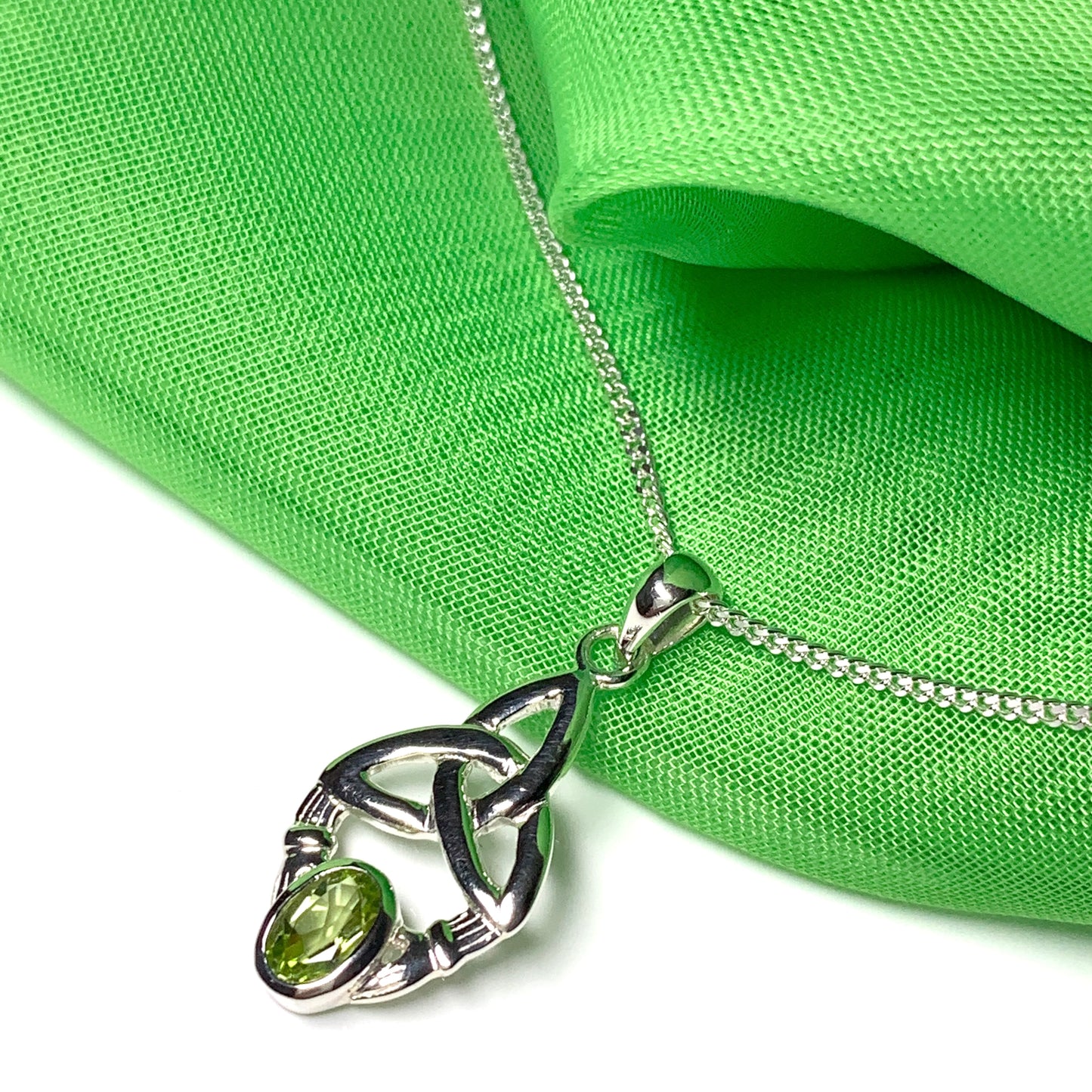 Celtic oval peridot necklace