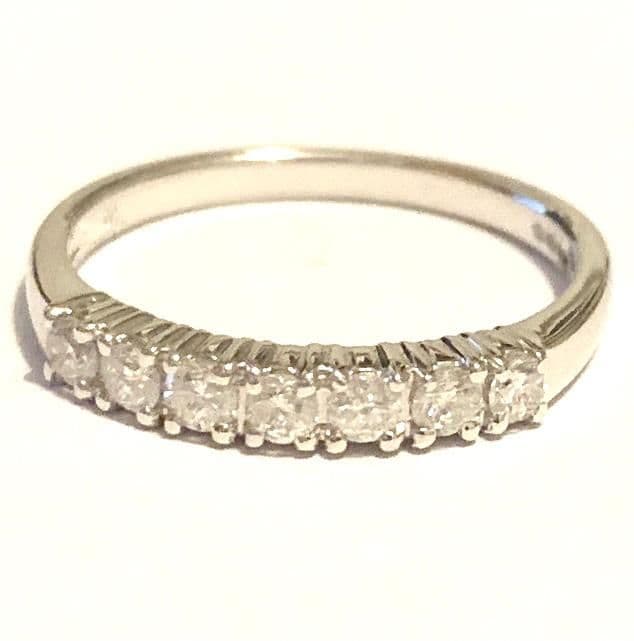 Claw Set Eternity Ring Diamond White Gold 33 Points