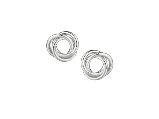 Clip on earrings sterling silver open knot design