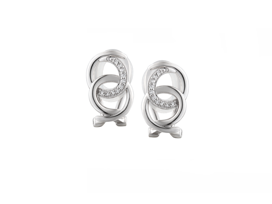 Clip on earrings sterling silver double swirl design