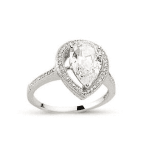 Silver cubic 2025 zirconia cluster ring