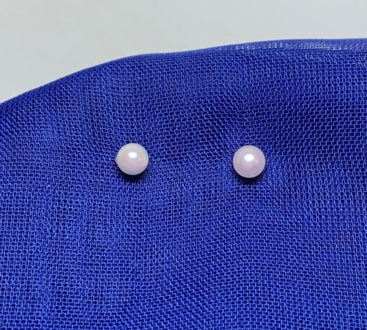 Cultured freshwater pearl earrings small yellow gold 3.5 mm