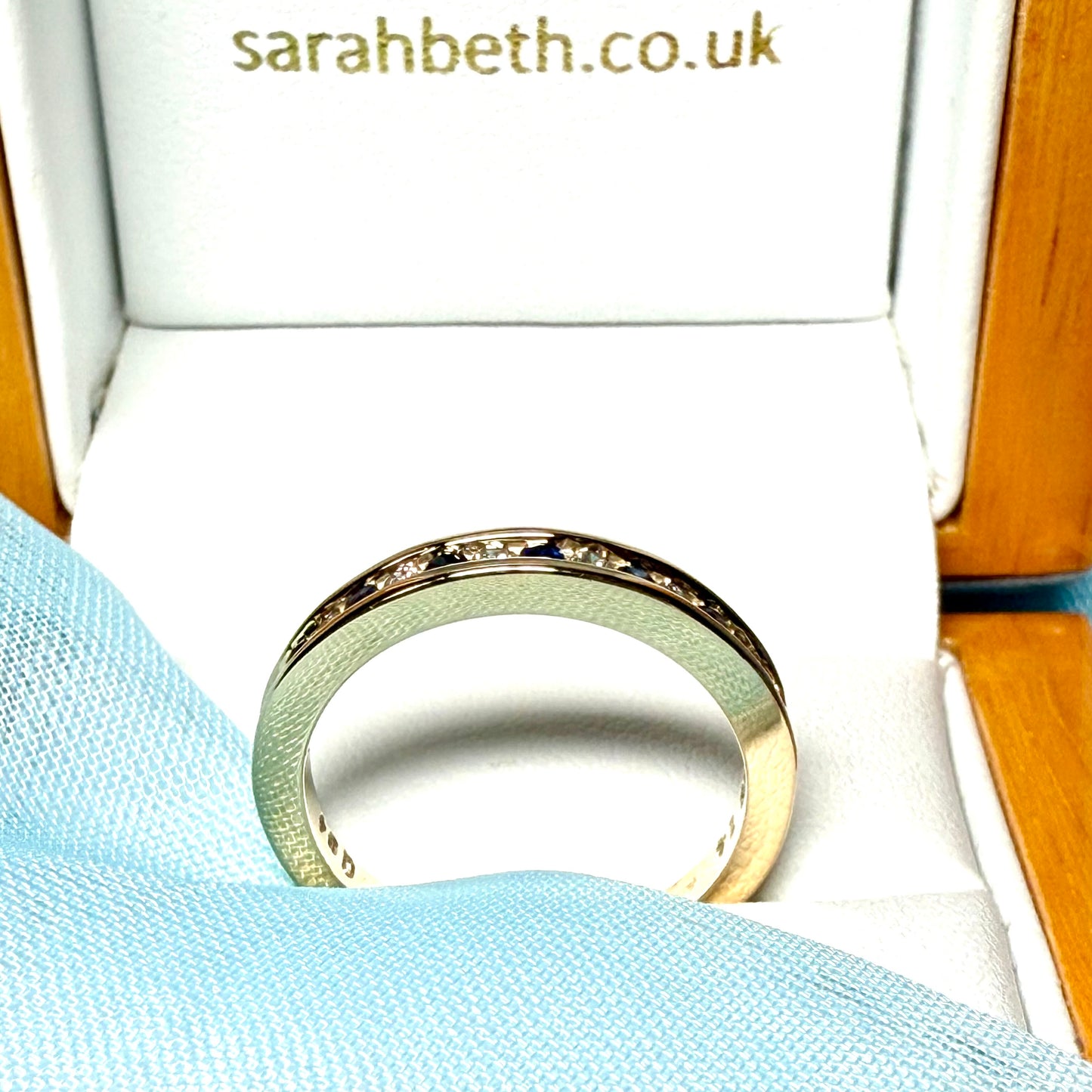 Sapphire And Diamond Channel Set Yellow Gold Eternity Ring