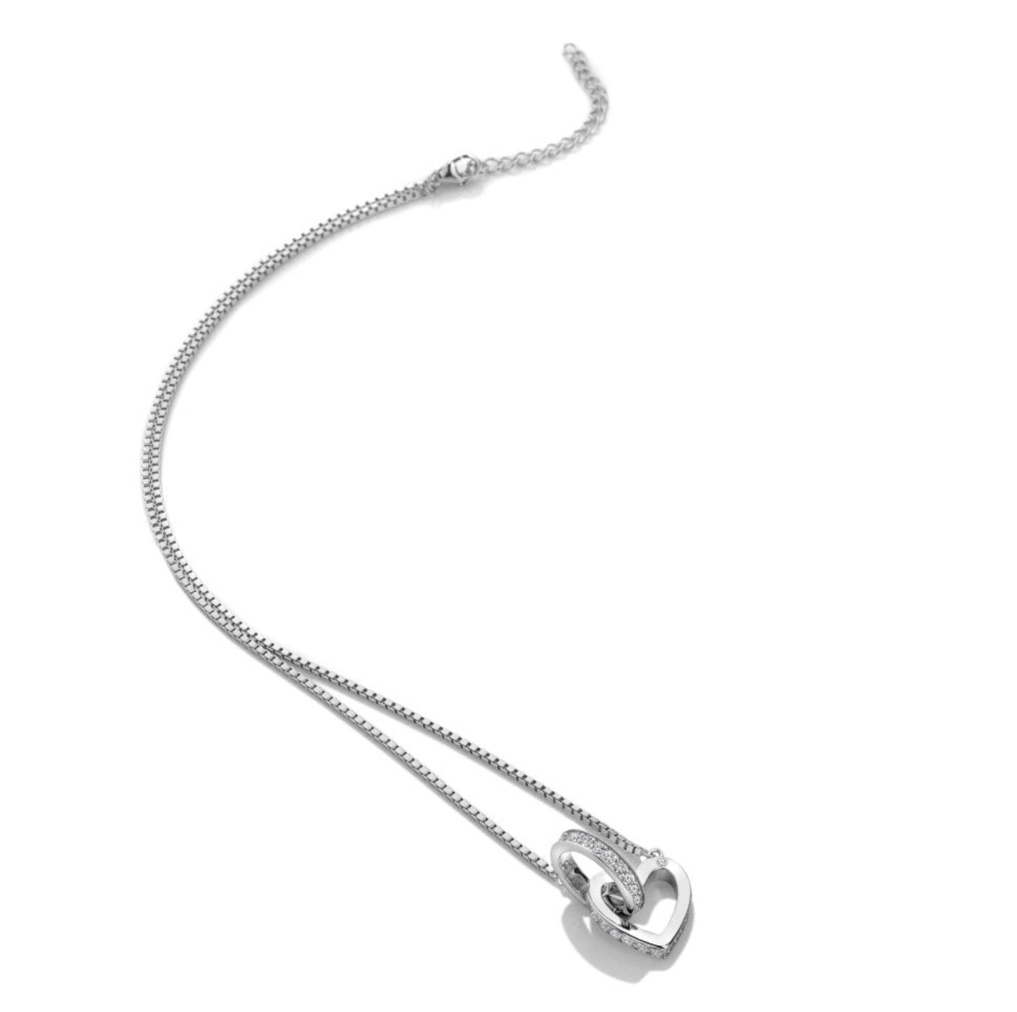 Diamond heart and circle shaped necklace by Hot Diamonds sterling silver Devotion pendant DN204