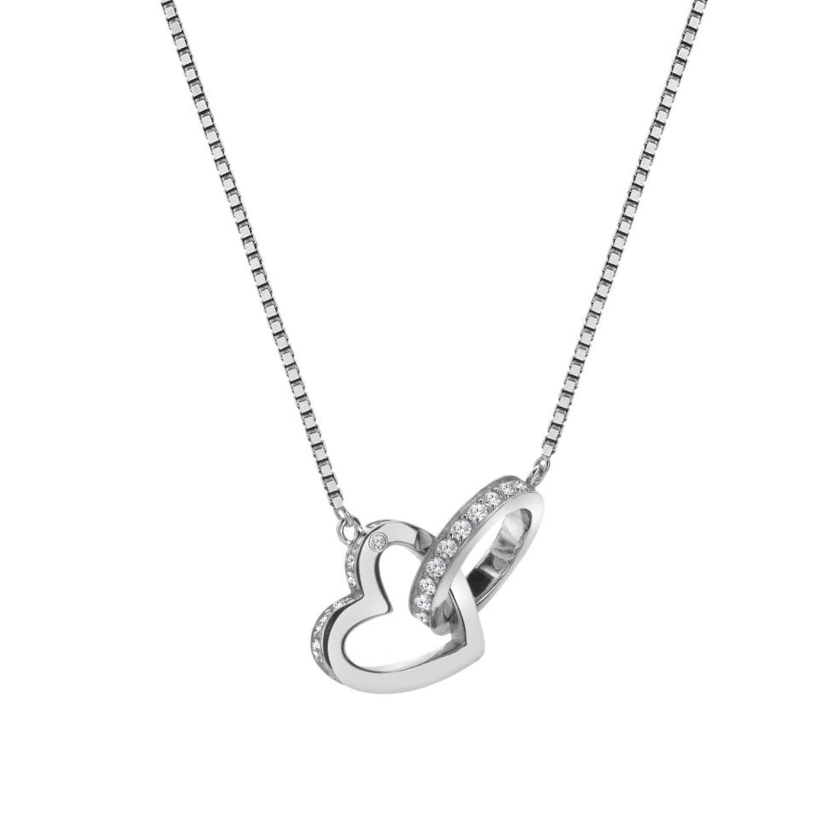 Diamond heart and circle shaped necklace by Hot Diamonds sterling silver Devotion pendant DN204