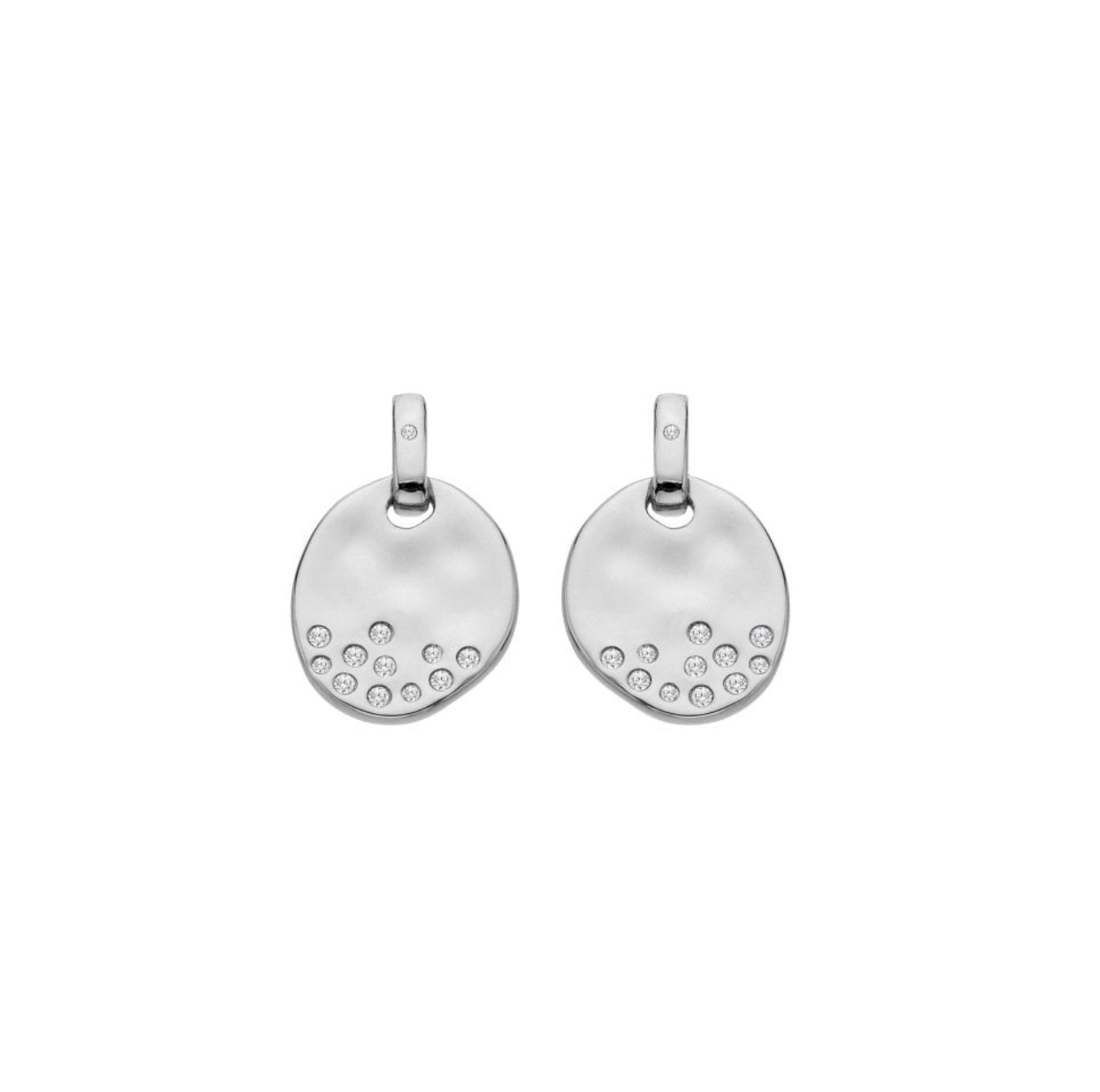 Diamond oval shaped drop earrings Hot Diamonds sterling silver Illuminate DE826
